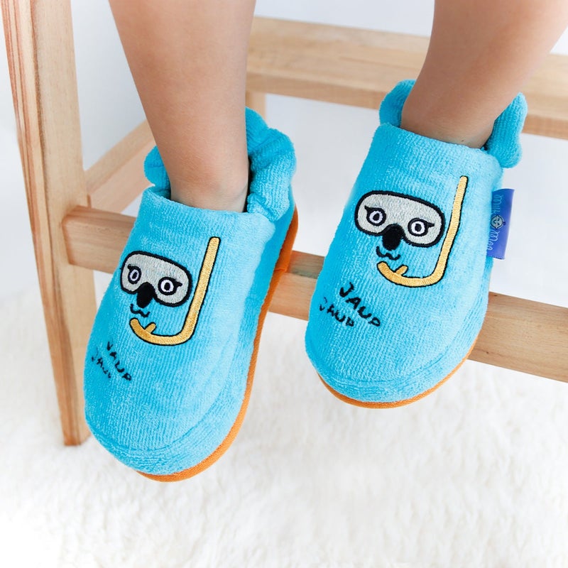 Milk & Moo Kids Slippers, 20cm 100% Cotton, Kids Indoor Slippers, Non-Slip Soft Sole, Slip-On Lightweight, Breathable, Ideal for Home, Bath, Indoor Use, Cool Coala Design, For Boys and Girls, 5-6 Years Old - Image 1
